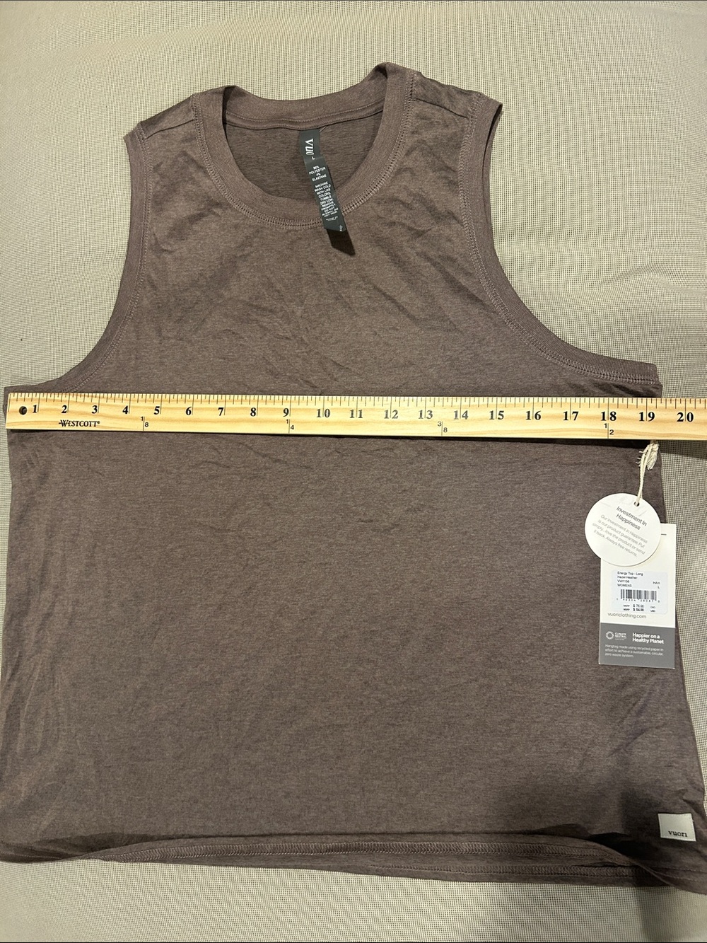 NWT Vuori Energy Top Sleeveless Long Hazel Heather L - Picture 10 of 12